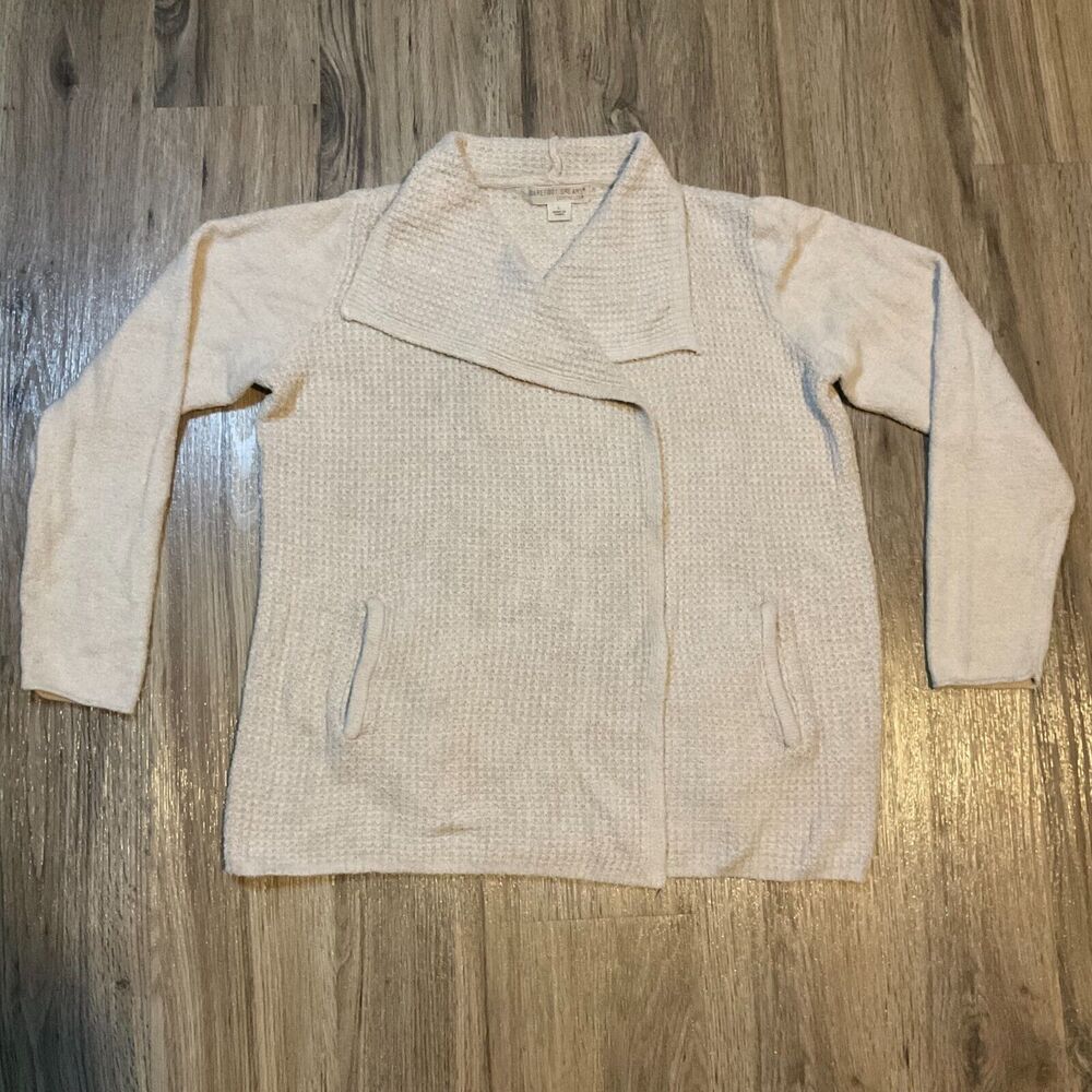 Cozy Cream Knit Shawl-Collar Sweater